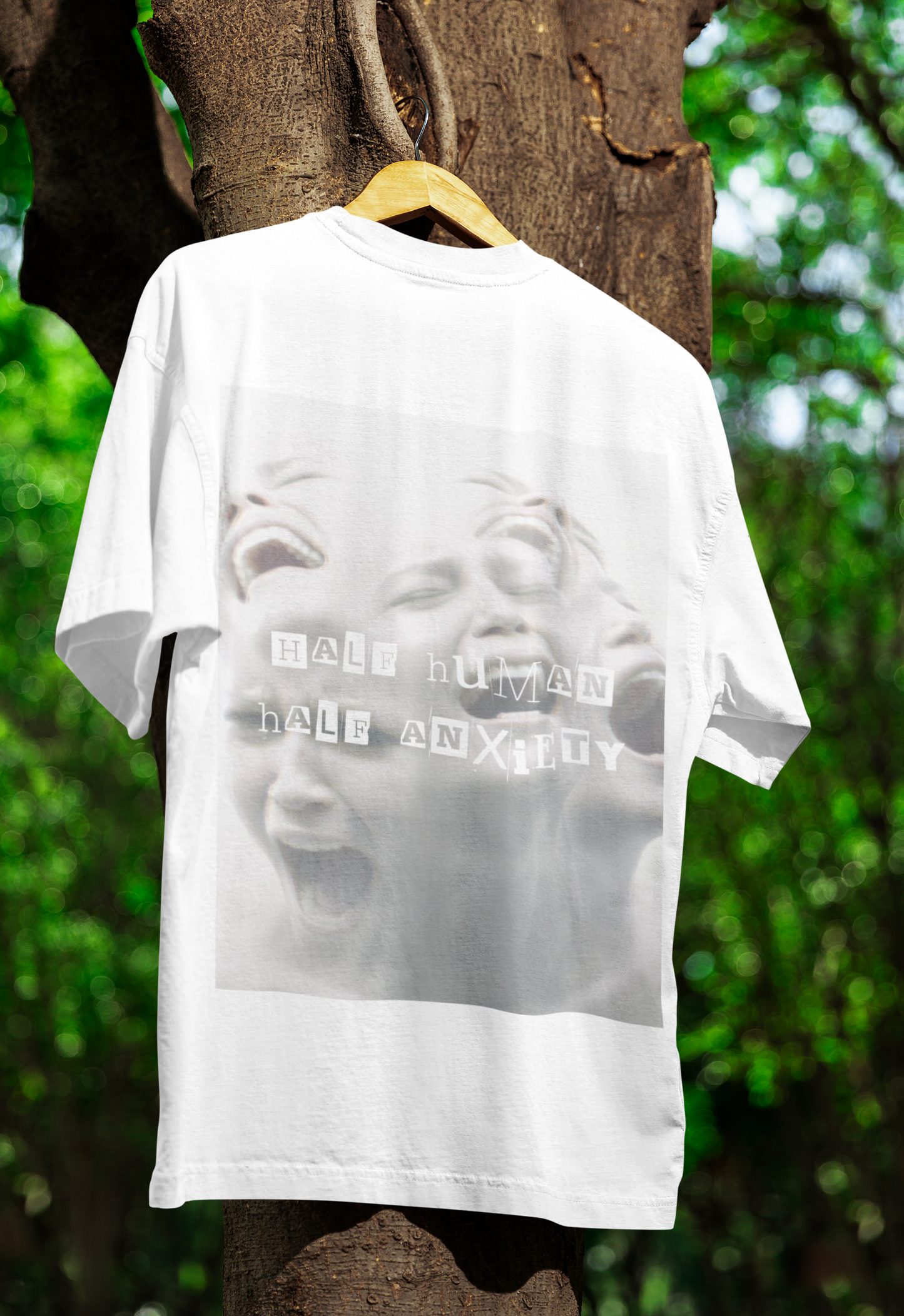 Half Human Half Anxiety Oversized Unisex Tshirt